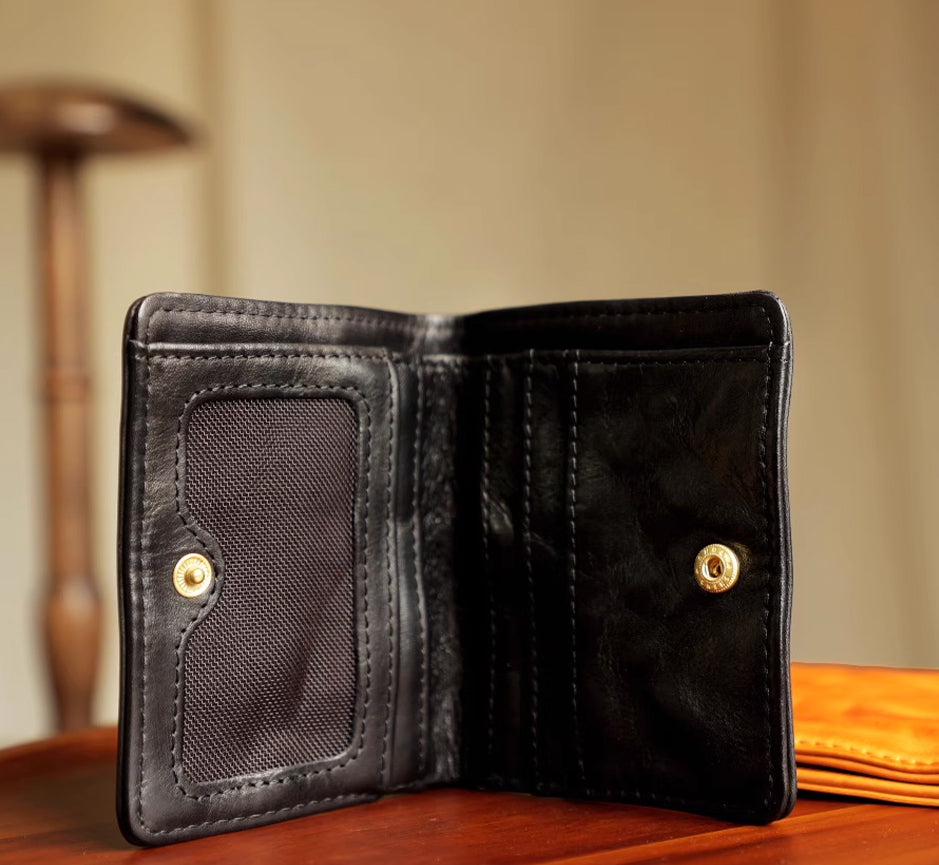 Artisan Leather Wallet - Sunset Yellow