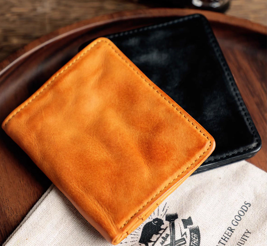 Artisan Leather Wallet - Sunset Yellow