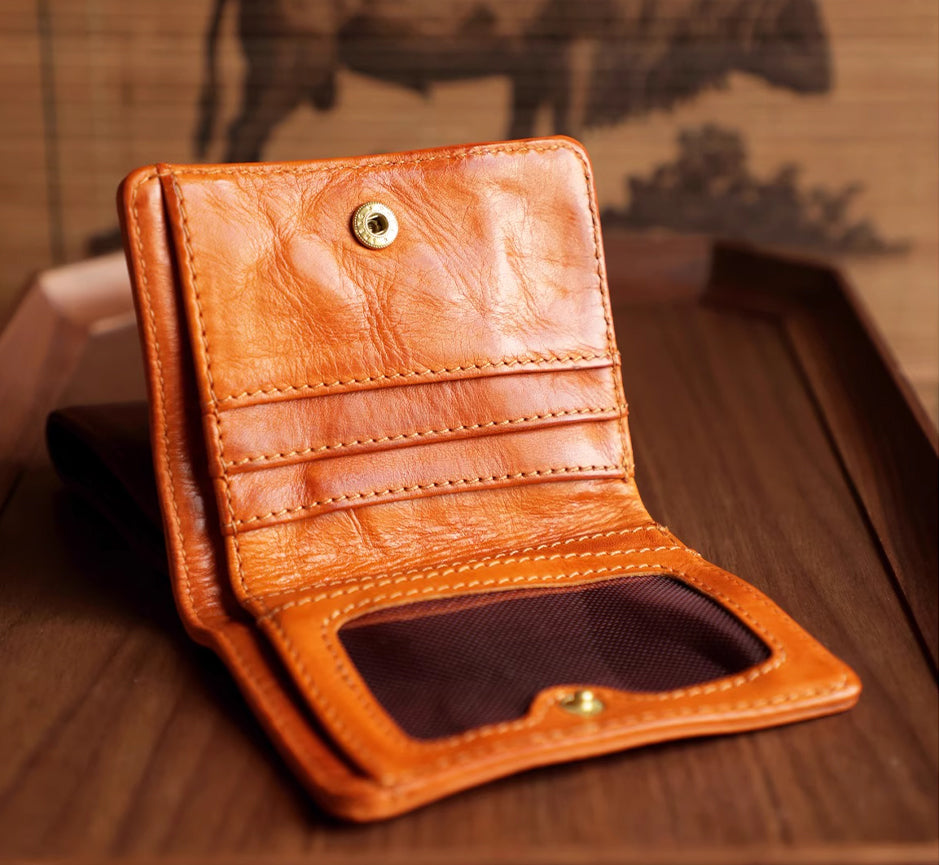 Artisan Leather Wallet - Sunset Yellow