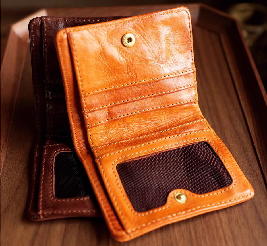 Artisan Leather Wallet - Sunset Yellow