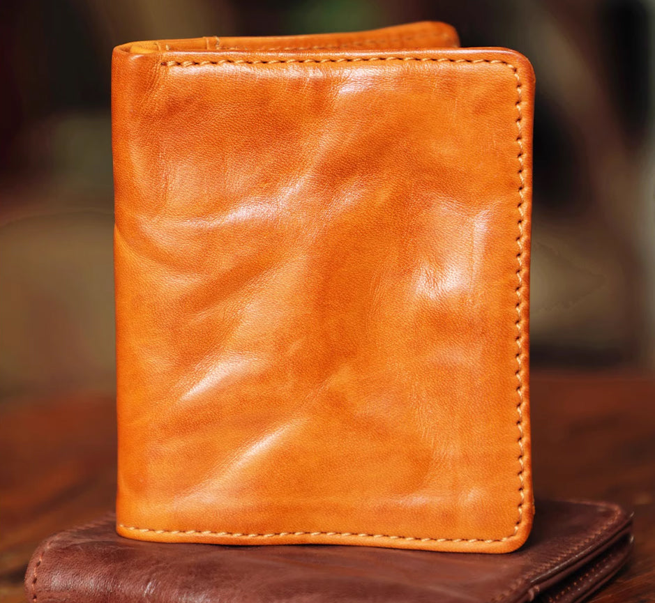Artisan Leather Wallet - Sunset Yellow