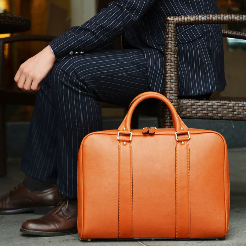 Classic Leather Briefcase - Chestnut