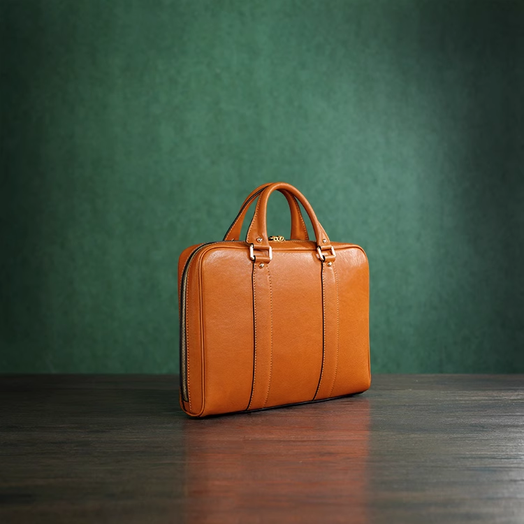 Classic Leather Briefcase - Chestnut