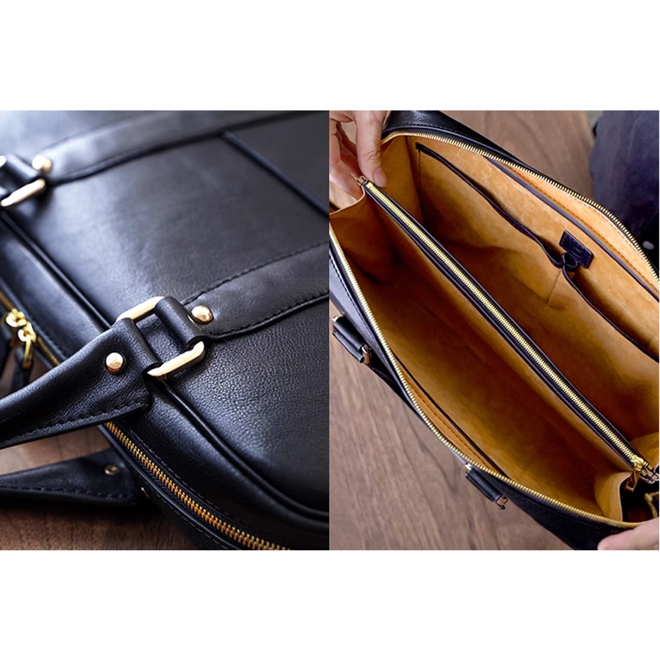 Classic Leather Briefcase - Chestnut