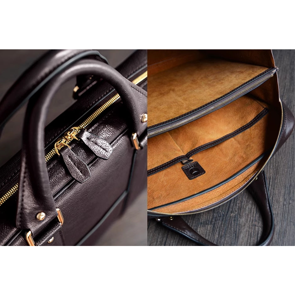 Classic Leather Briefcase - Chestnut