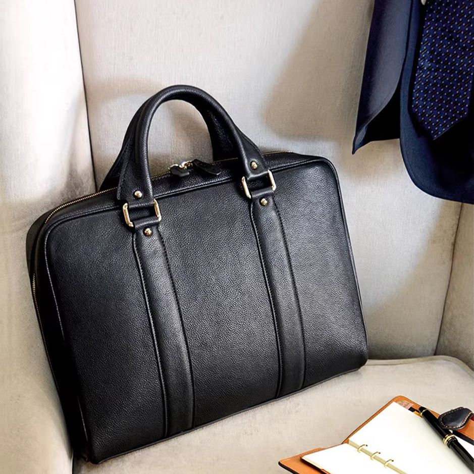 Classic Leather Briefcase - Chestnut