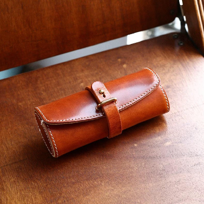Classic Leather Wrap Glasses Case