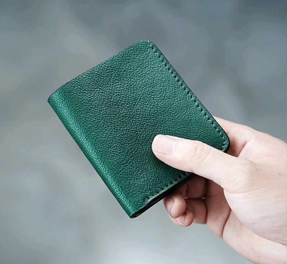 Slim Leather Wallet - Navy