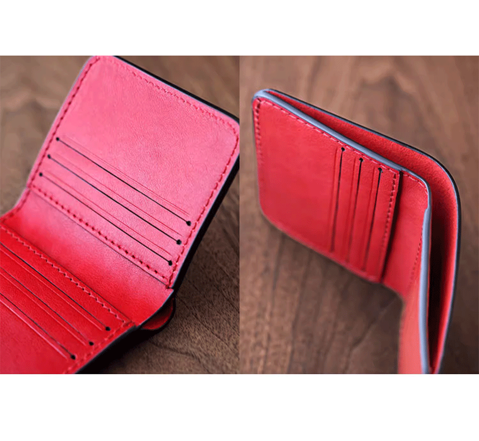 Slim Leather Wallet - Navy