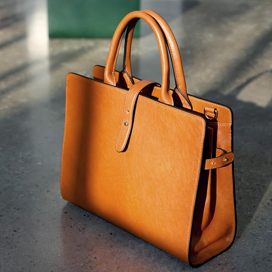 Timeless Leather Crossbody & Tote - Sunset Yellow