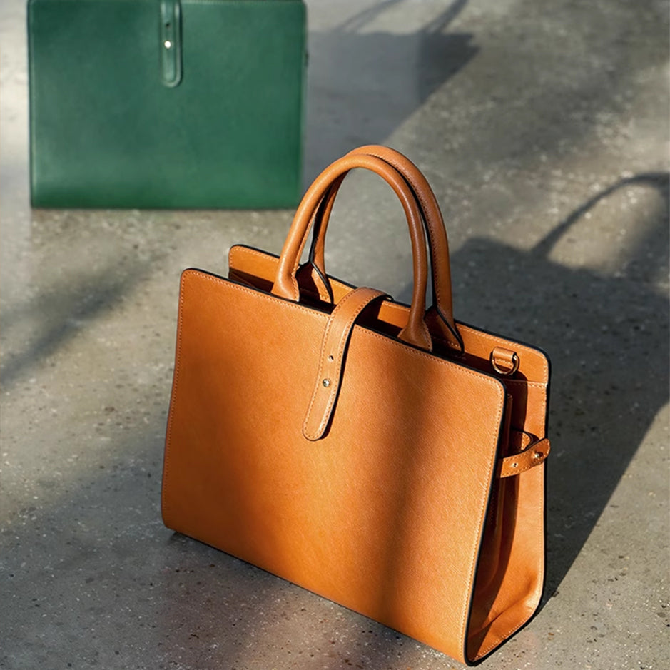 Timeless Leather Crossbody & Tote - Sunset Yellow