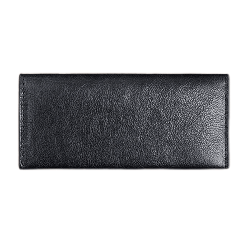 Slim Long Leather Wallet - Navy
