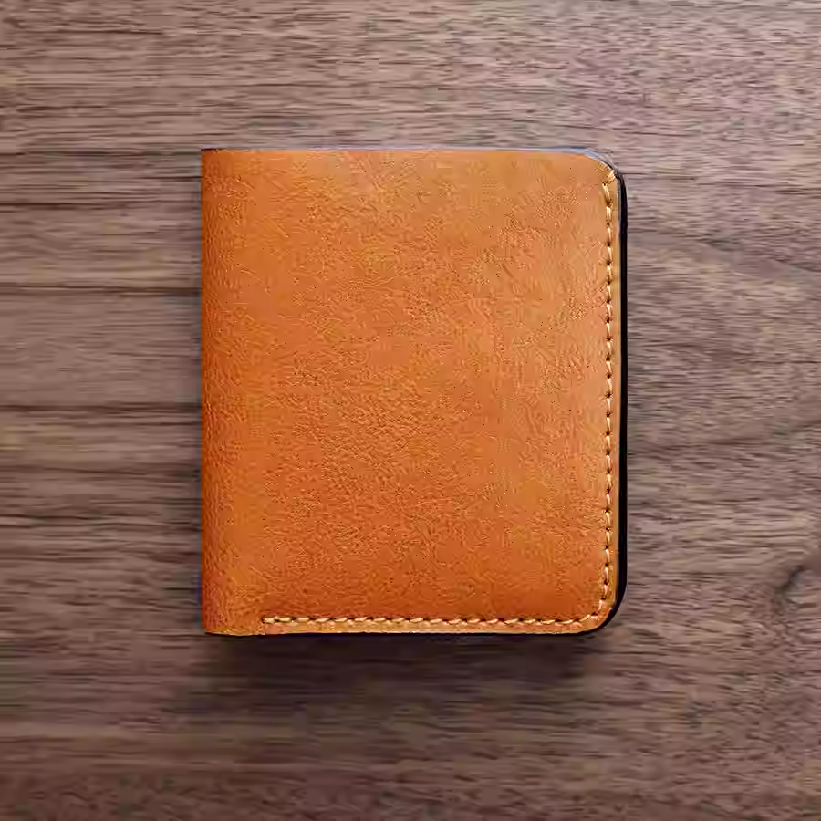 Slim Leather Wallet - Navy