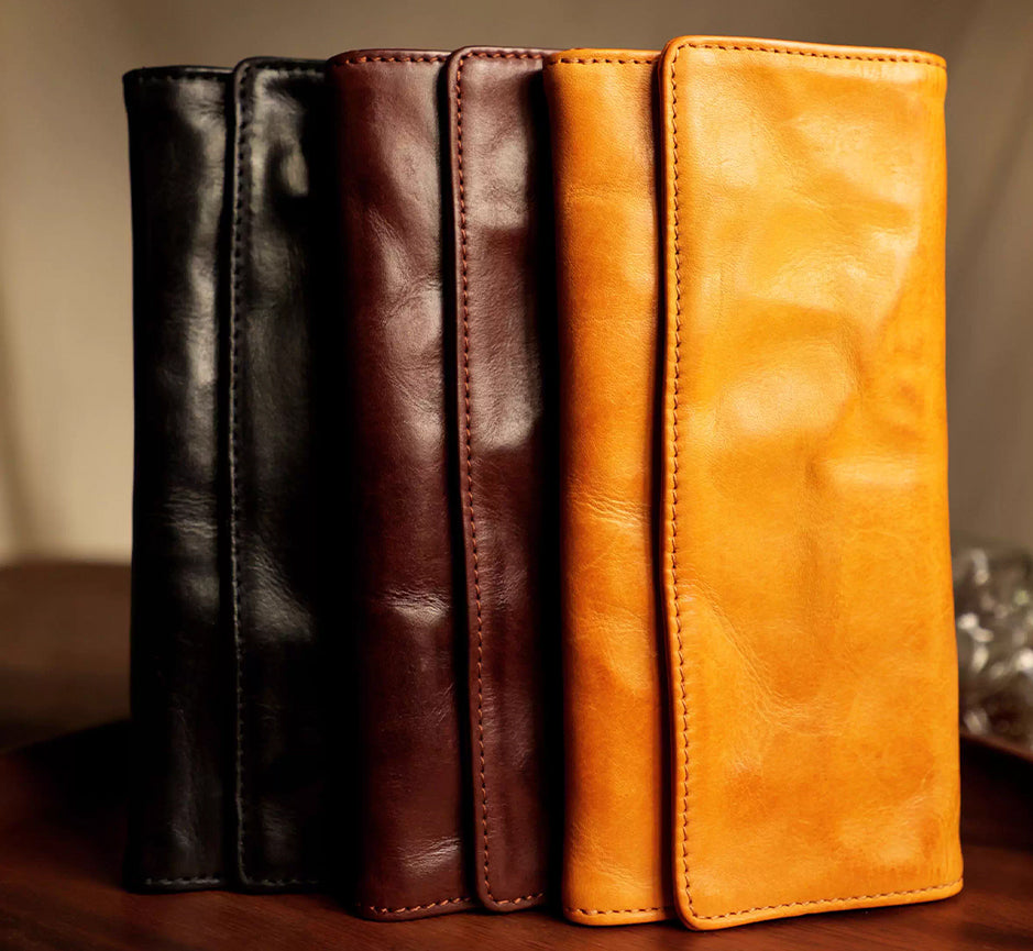 Artisan Long Leather Wallet - Sunset Yellow