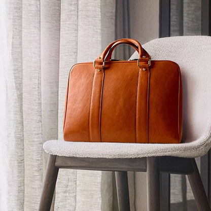 Classic Leather Briefcase - Chestnut