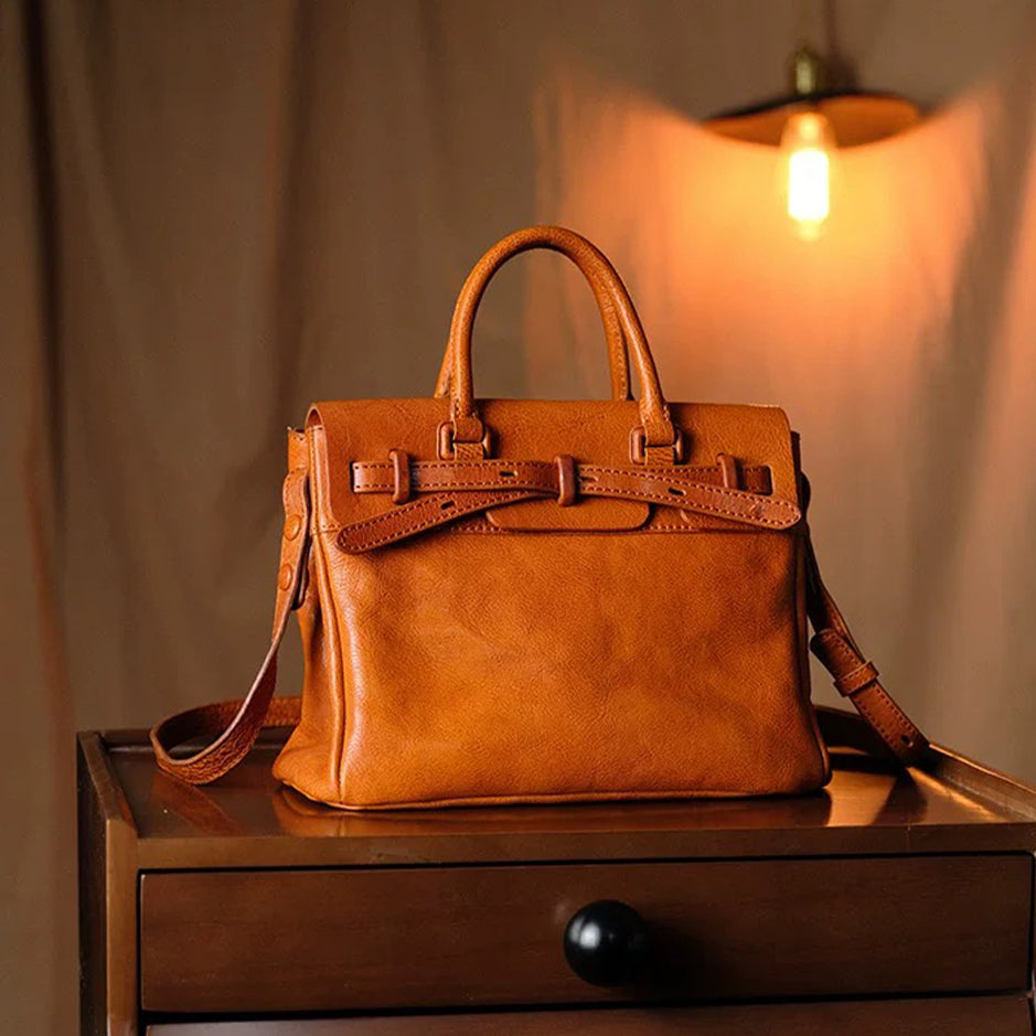 Classic Leather Crossbody & Tote - Sunset Yellow