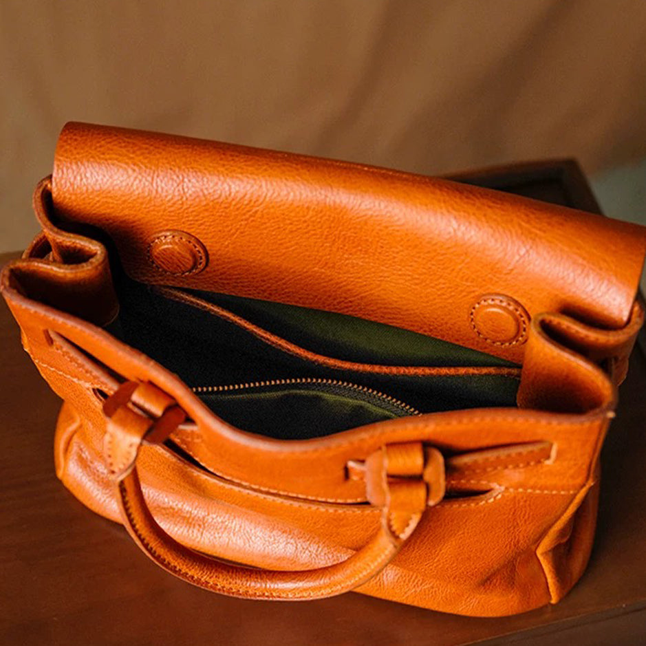 Classic Leather Crossbody & Tote - Sunset Yellow