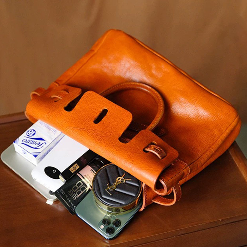 Classic Leather Crossbody & Tote - Sunset Yellow