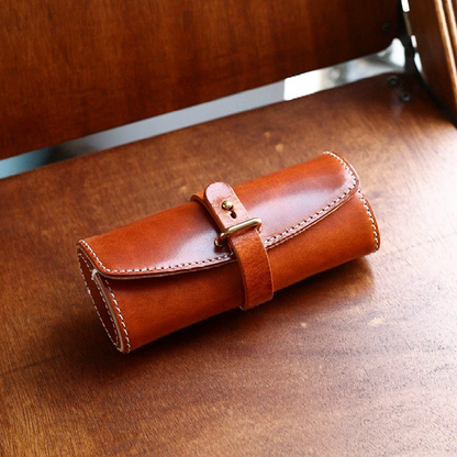 Classic Leather Wrap Glasses Case