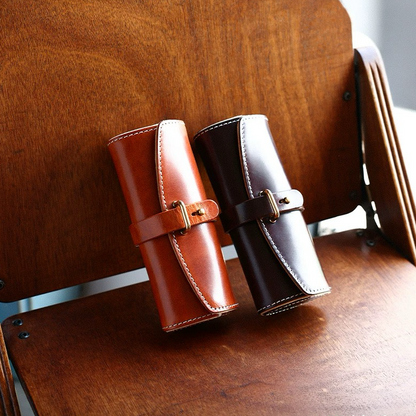 Classic Leather Wrap Glasses Case