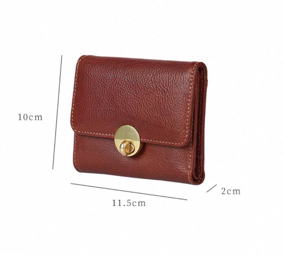 CrimsonFold – Portefeuille court en cuir de vache fait main