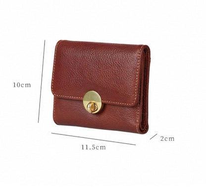 CrimsonFold – Portefeuille court en cuir de vache fait main
