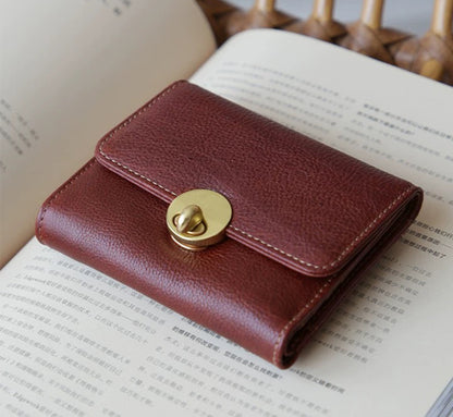 CrimsonFold – Portefeuille court en cuir de vache fait main