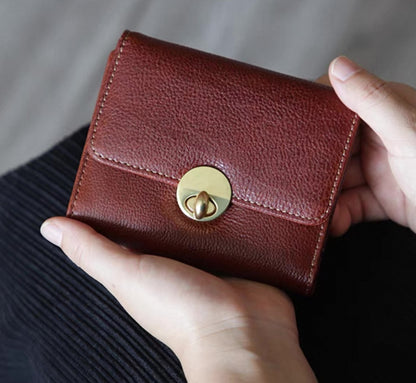 CrimsonFold – Portefeuille court en cuir de vache fait main