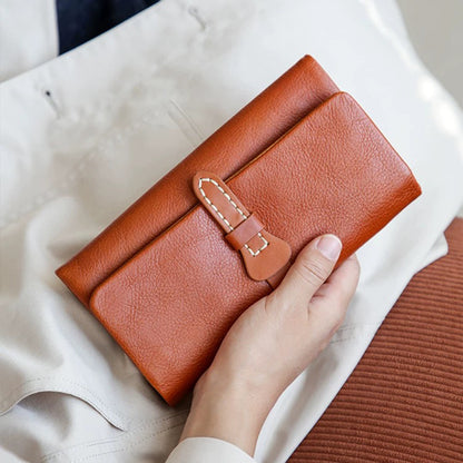AmberFold – Cartera triple de piel de vaca hecha a mano