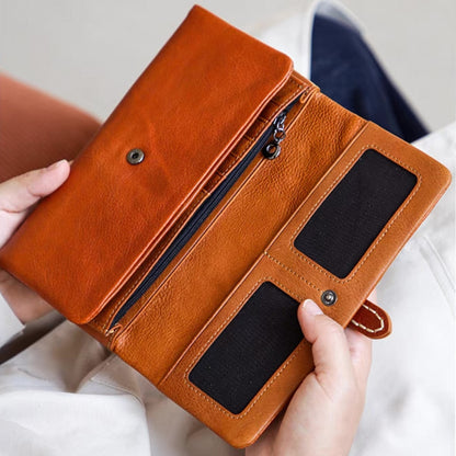 AmberFold – Cartera triple de piel de vaca hecha a mano