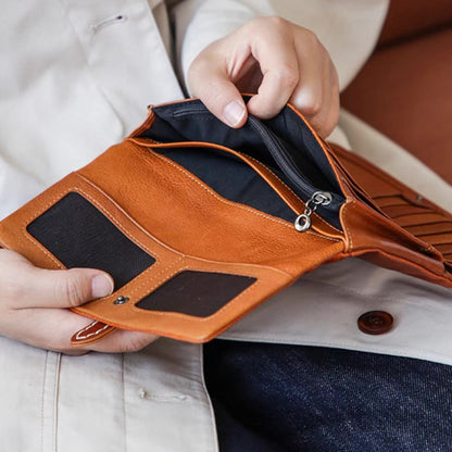 AmberFold – Cartera triple de piel de vaca hecha a mano