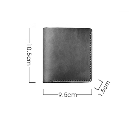 Slim Leather Wallet -  Navy
