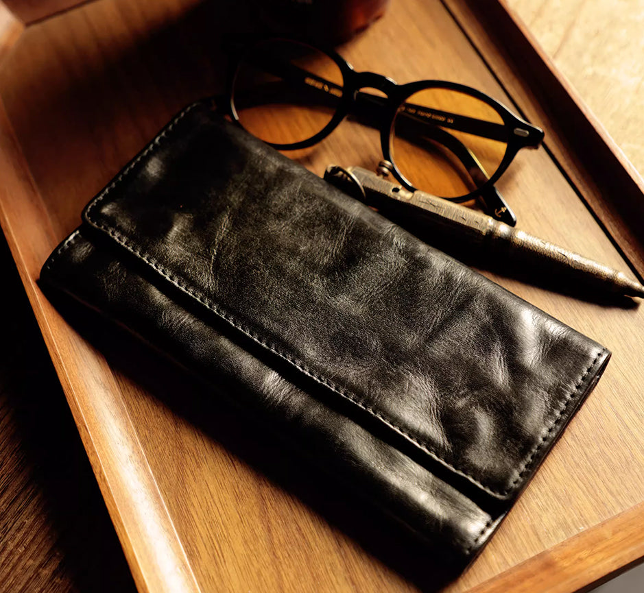 Artisan Long Leather Wallet - Sunset Yellow