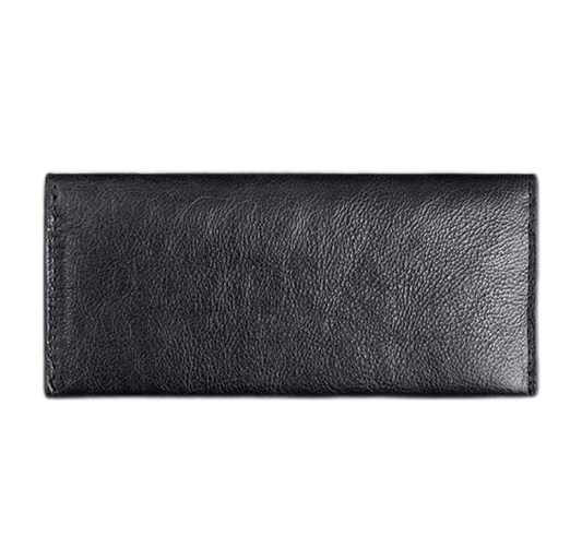 Slim Long Leather Wallet - Black