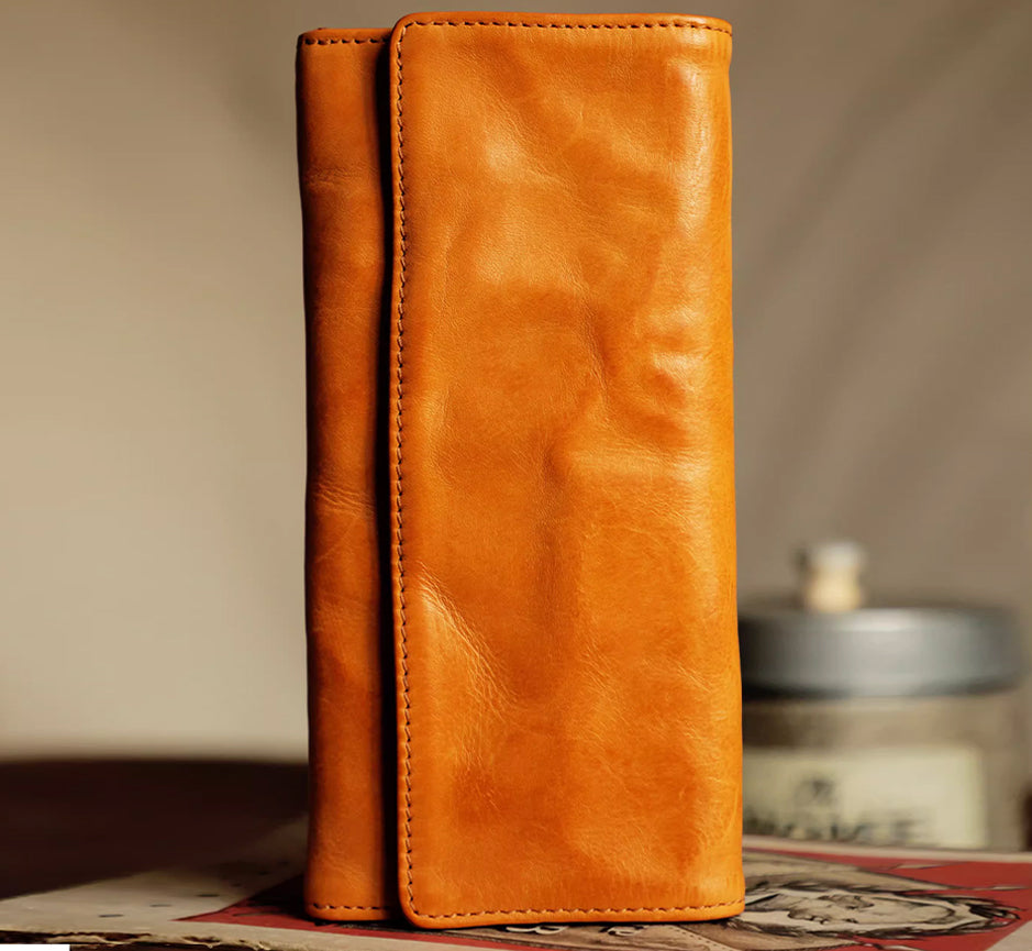 Artisan Long Leather Wallet - Sunset Yellow