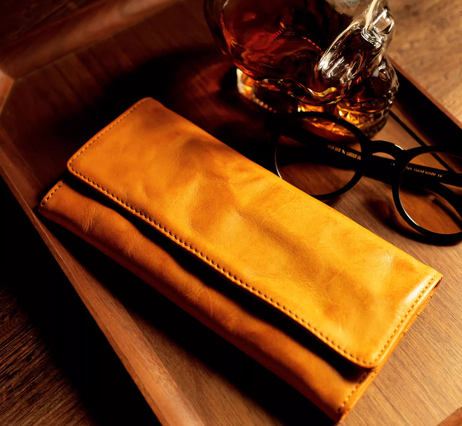 Artisan Long Leather Wallet - Sunset Yellow