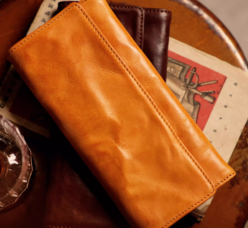 Artisan Long Leather Wallet - Sunset Yellow