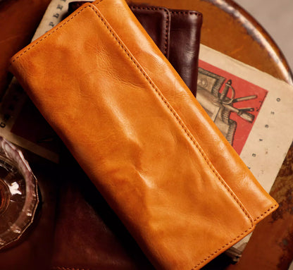Artisan Long Leather Wallet - Sunset Yellow