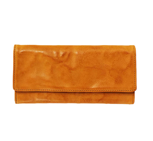 Artisan Long Leather Wallet - Sunset Yellow