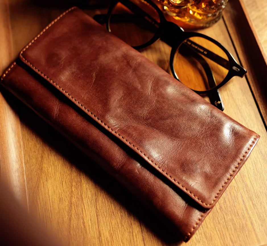 Artisan Long Leather Wallet - Sunset Yellow