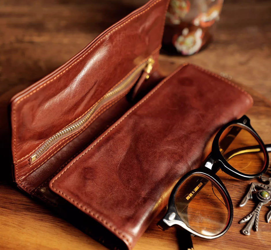 Artisan Long Leather Wallet - Sunset Yellow