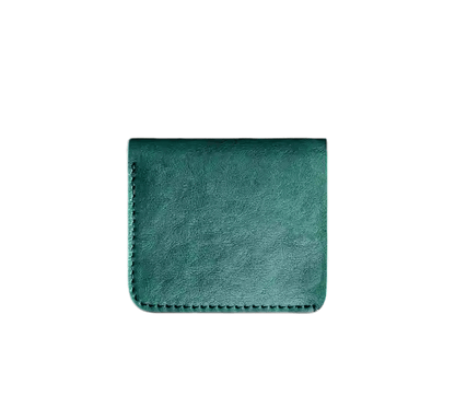 Slim Leather Wallet -  Navy