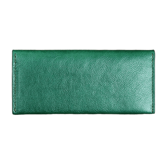 Slim Long Leather Wallet - Forest Green