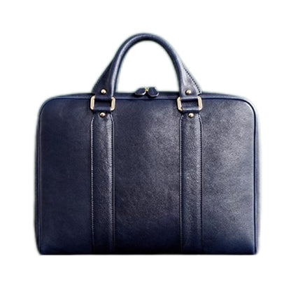 Classic Leather Briefcase - Navy
