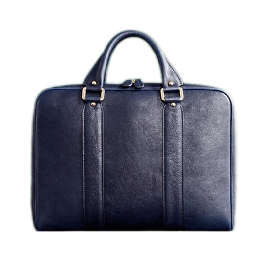 Classic Leather Briefcase - Navy