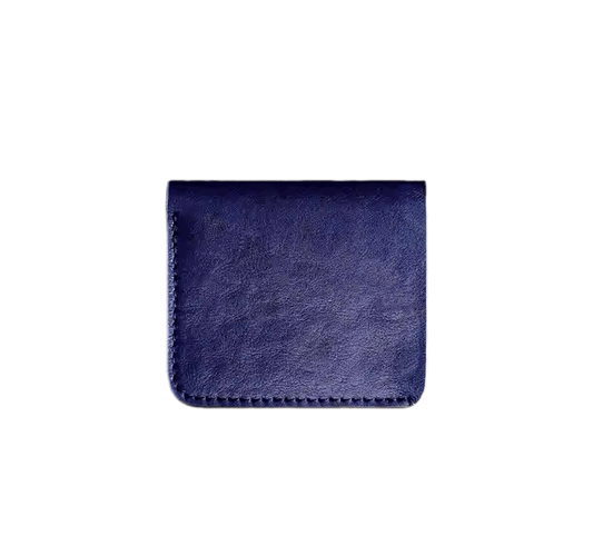 Slim Leather Wallet -  Navy