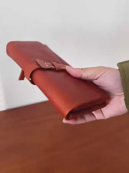 AmberFold – Cartera triple de piel de vaca hecha a mano