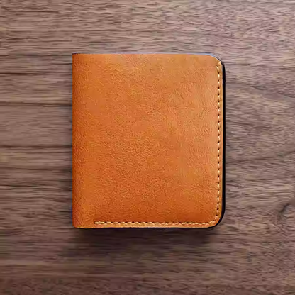 Slim Leather Wallet -  Navy